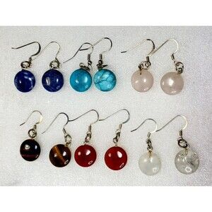 Boho Gemstone Dangle Earrings Set of 6 Pairs Crystal Bead Festival ChicStyleSet